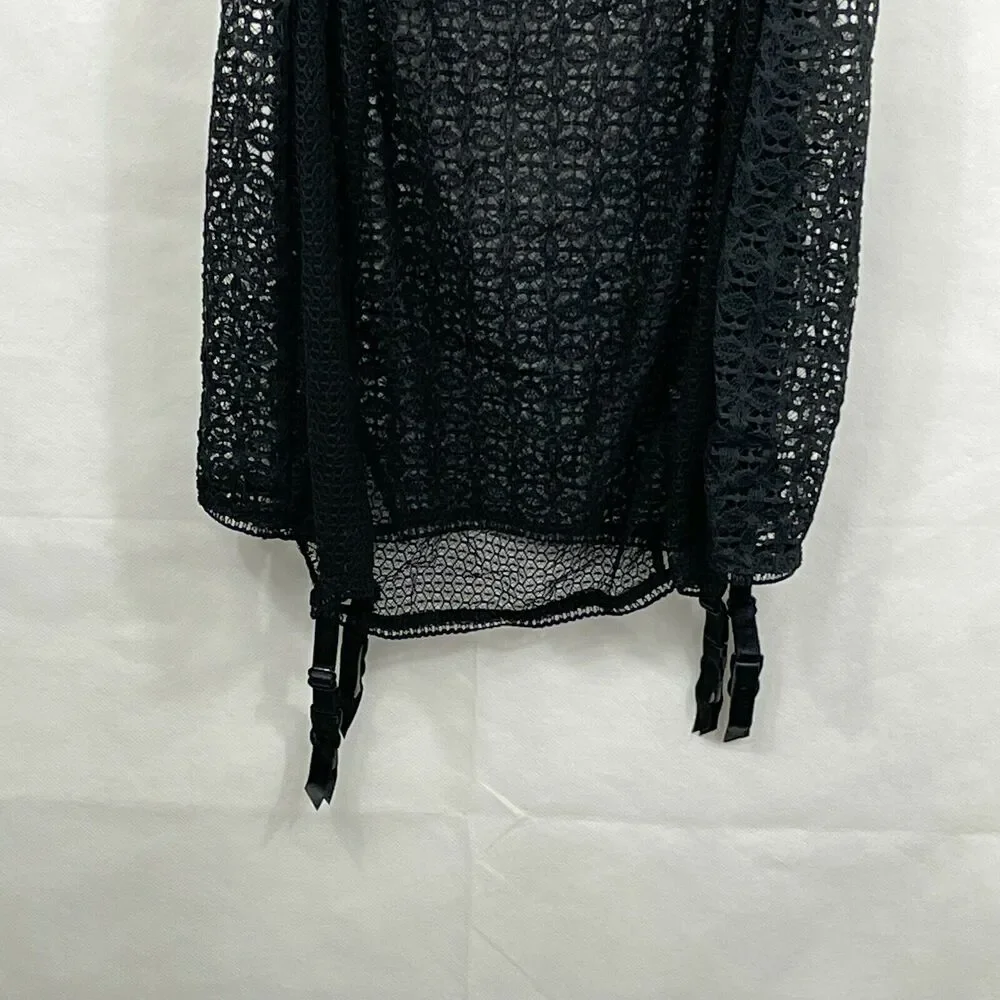Victoria Secret women's lace bustier 36C slip lingerie garter dress nightwear